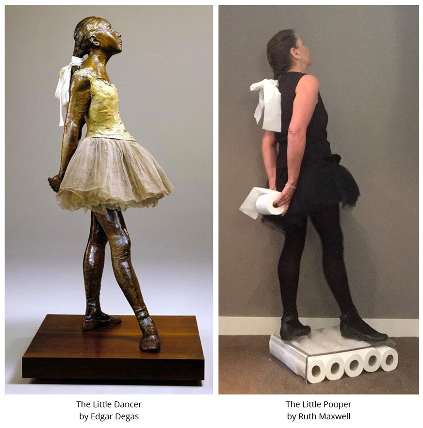 The Little Dancer by Edgar Degas and THe Little Pooper by Ruth Maxwell&nbsp; #all4won #abdnartmuseums #gettymuseumchallenge