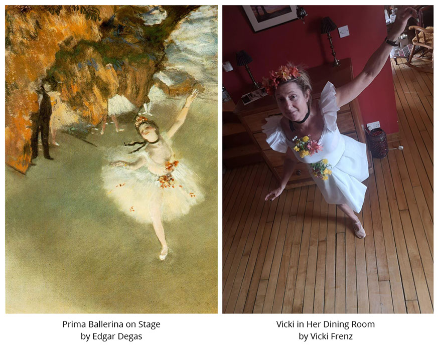 Prima Ballerina on Stage by Edgar Degas Vicki in Her Dining Room by Vicki Frenz&nbsp; #all4won #abdnartmuseums #gettymuseumchallenge