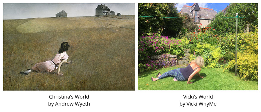Christina's World by Andrew Wyeth and Vicki's World by Vicki WhyMe Frenz #all4won #abdnartmuseums #gettymuseumchallenge