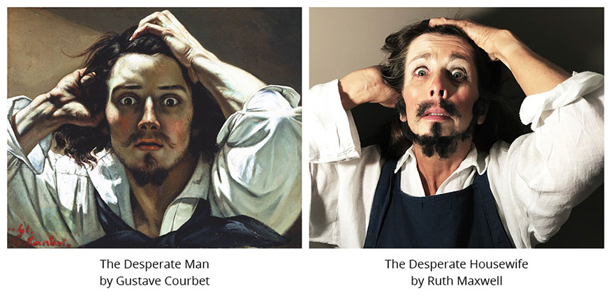 The Desperate Man by Gustave Courbet. The Desperate Housewife by Ruth Maxwell #all4won #abdnartmuseums #gettymuseumchallenge