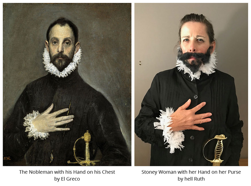 The Nobleman with his Hand on his Chest by El Greco. Stoney Woman with her Hand on her Purse by hell Ruth. #all4won #abdnartmuseums