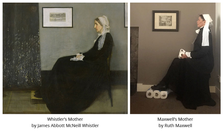 Whistler’s Mother by James Abbott McNeill Whistler Maxwell’s Mother by Ruth Maxwell #all4won #abdnartmuseums #gettymuseumchallenge 