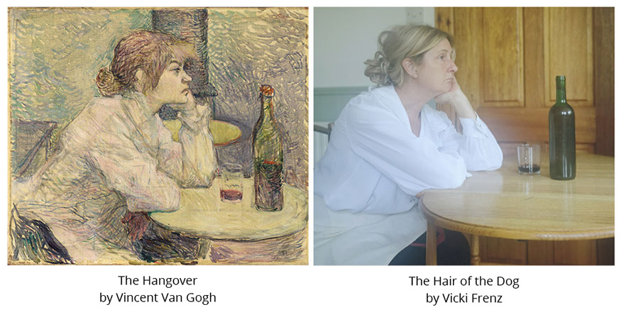 The Hangover by Vincent Van Gogh. The Hair of the Dog by Vicki Frenz #all4won #abdnartmuseums #gettymuseumchallenge